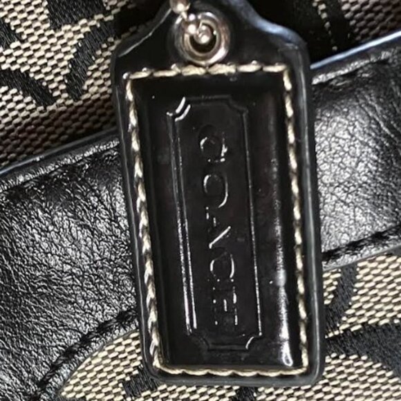 Coach Penelope Signature Carryall Tote in Black and Gray Monogram Canvas EUC - Picture 12 of 15